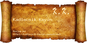 Kadlecsik Kevin névjegykártya